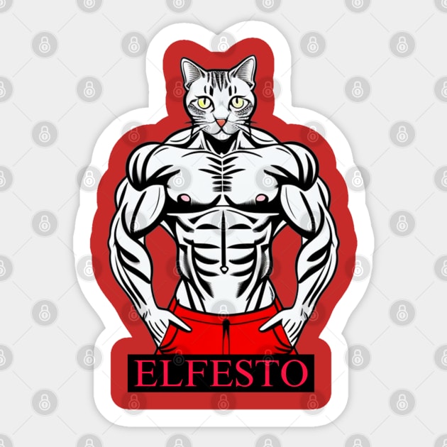 Swole Cat Sticker by YungBick